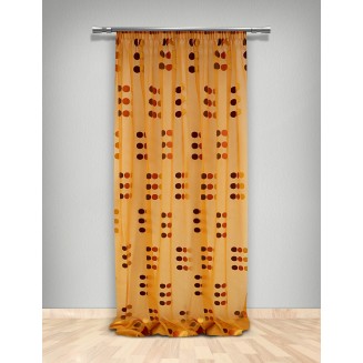 Κουρτίνα Με Τρέσα 145x290 Maison Blanche Ακασία 252742/02  Οργάντζα Ντεβορέ Πορτοκαλί