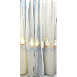 Κουρτίνα παιδική με κέντημα παπάκι