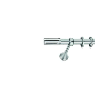 Κουρτινόξυλο Φ.25 Domus Νίκελ Ματ-Χρώμιο Μήκους 2.00 Αρκάς  (Με Σωληνάκι)