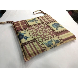 Μαξιλάρι καρέκλας λουλούδι Καρώ Κεραμιδί