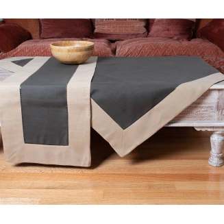 Τραπεζομάντηλο 160x220 Silk Fashion Bg17mk-5 Μπέζ-Καφέ