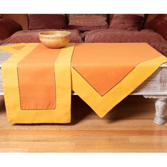 Τραπεζομάντηλο Ροτόντα R180 Silk Fashion Bg17ok-7 Ώχρα-Κροκί