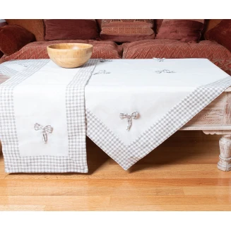 Τραπεζομάντηλο 140x180 Silk Fashion Bow Ivory-Μπέζ