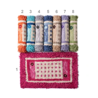 Πατάκι Μπάνιου 60x100 Silk Fashion Λουλούδι Γκρί