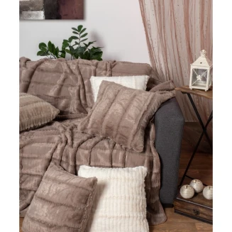 Ριχτάρι Πολυθρόνας 180x180 Silk Fashion Stripe Coffee
