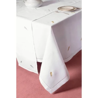 Τραπεζομάντηλο 160x300 Silk Fashion Yl1011 Λευκό-Ασημί