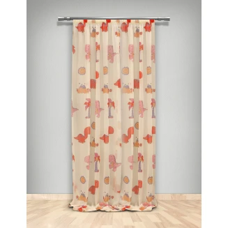 Κουρτίνα Με Τρέσα 145x270 Maison Blanche 0114/03 Βουάλ Εμπριμέ Σαουρίτο