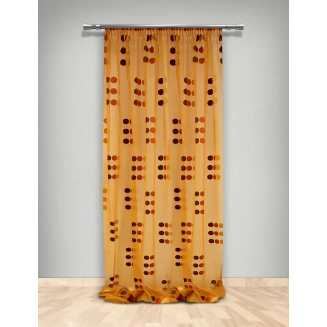 Κουρτίνα Με Τρέσα 145x290 Maison Blanche Ακασία 252742/02  Οργάντζα Ντεβορέ Πορτοκαλί