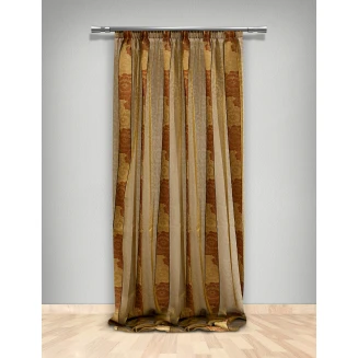 Κουρτίνα Με Τρέσα 145x300 Maison Blanche 336/05 Οργάντζα Ζακάρ Καφέ