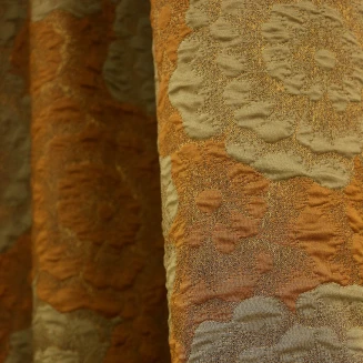 Κουρτίνα Με Τρέσα 145x280 Maison Blanche 336/13 Ταφτάς  Ζακάρ Λαδί