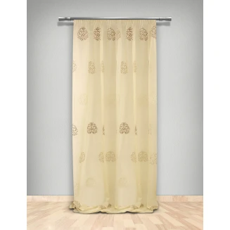 Κουρτίνα Με Τρέσα 145x280 Maison Blanche 42379/512 Οργάντζα Μπέζ Κεντητή Sw