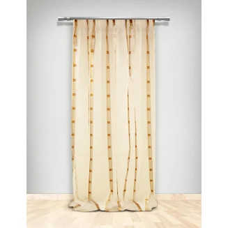 Κουρτίνα Με Τρέσα 145x300 Maison Blanche 611828/01 Οργάντζα Ριγέ Ζακάρ Λευκή
