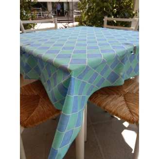 Τραπεζομάντηλο 140χ180 Καρώ Μπλέ Πράσινο