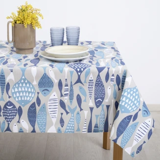 Τραπεζομάντηλο Ροτόντα R220 Dimeco Τυπωτό Λονέτα Aquarius