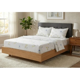 Σεντόνια Σετ Μονά 160x270 Sweet Sleep Limneos Φλορις Μπεζ 7100