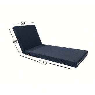 Μαξιλάρι Ξαπλώστρας Με Καραβόπανο Olefin Ανεξίτηλο Αδιάβροχο 60x188x6 Αφρολέξ 250 Politishome 54 Μπλέ Σκούρο