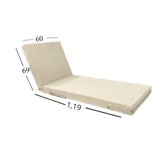 Μαξιλάρι Ξαπλώστρας Με Καραβόπανο Olefin Ανεξίτηλο Αδιάβροχο 60x188x6 Αφρολέξ 250 Politishome 56 Vanilla