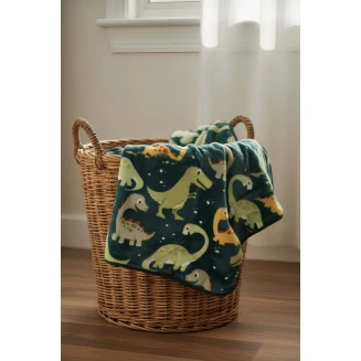 Κουβέρτα Κούνιας Βρεφική 110x140 Βελουτέ Astron Italy Dinosaurs