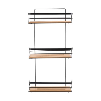 Εταζέρα 25.50Πx49.00Υ Estia Bamboo Essentials Μεταλλικη Ισια 3 Θεσεων 25.5X10.5X49Cm Μαυρη 02-12779