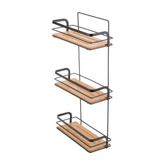 Εταζέρα 25.50Πx49.00Υ Estia Bamboo Essentials Μεταλλικη Ισια 3 Θεσεων 25.5X10.5X49Cm Μαυρη 02-12779