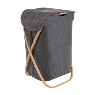 Καλάθι Απλύτων Bamboo Essentials Με Θήκη Πολυετσέρα Πτυσσόμενο 40x40x70 Estia 02-13158