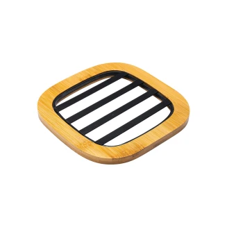 Βαση Μαγειρικου Σκευους Bamboo Essentials Meταλλικη 17X17X1Cm Μαυρο Estia 01-13189