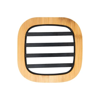 Βαση Μαγειρικου Σκευους Bamboo Essentials Meταλλικη 17X17X1Cm Μαυρο Estia 01-13189