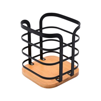 Θηκη Για Κουταλες Bamboo Μεταλλικη 12X12X14.5Cm Μαυρη Estia 01-13219