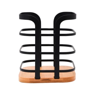 Θηκη Για Κουταλες Bamboo Μεταλλικη 12X12X14.5Cm Μαυρη Estia 01-13219