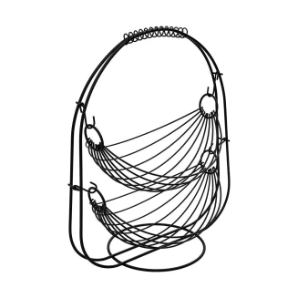 Φρουτιερα 2 Θεσεων Metal Black Μεταλλικη 37Χ20X42Cm Μαυρη Estia 01-7522