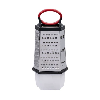 Τριφτης 6 Πλευρων Ανοξειδωτος 25Cm Με Πλαστικο Δοχειο Estia 01-9533