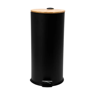 Καδος Μεταλικός Απορριματων Soft Close Bamboo Essentials 30Lt Ματ Μαυρος Estia 01-12878