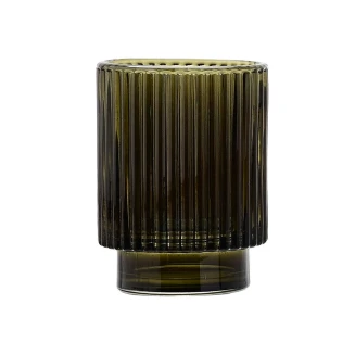 Ποτηρακι Μπανιου Glass 7.5X7.5X9.7Cm Olive Green Estia 02-14889