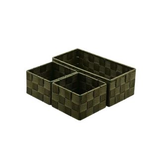 Καλαθια Οργανωσης 26X13X9Cm Olive Green 3 Τεμ. Estia 04-14902