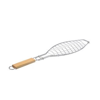 Σχαρα Ψησιματος Ψαριου Barbeque Μεταλλικη 33X14Cm Με Ξυλινη Λαβη Estia 01-14674