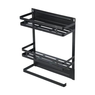 Ραφιέρα Κουζίνας Μεταλλική Διώροφη 30x11x37cm Με Βάση Για Ρολό Κουζίνας Estia 02-18153
