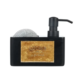 Δοχείο Υγρού Πιάτων 120ml Estia Με Θήκη Για Σφουγγάρι Μαύρο 02-18122