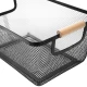 ESTIA ΚΑΛΑΘΙ ΟΡΓΑΝΩΣΗΣ BAMBOO ESSENTIALS ΜΕΤΑΛΛΙΚΟ ΜΕ ΞΥΛΙΝΕΣ ΛΑΒΕΣ 35x23x16cm