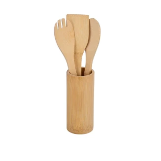 Εργαλεία Μαγειρικής Bamboo Essentials Με Θήκη 4 Τεμαχίων Estia 02-18191