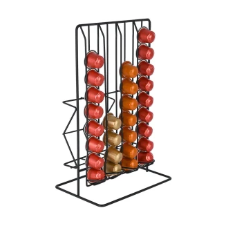 Βάση Για Κάψουλες & Συσκευασίες Espresso Estia Metal Black Μεταλλική Διπλής Όψεως Μαύρη 01-19914