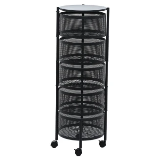 Τρόλλεϊ Κουζίνας Estia Μεταλλικό Με 5 Συρτάρια Μαύρο 01-21245