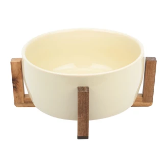 Σαλατιέρα Acacia 28cm Με Βάση Ivory Estia 01-25014