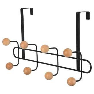Κρεμάστρα Πόρτας Μεταλλική 41x7.5x23cm 8 Θέσεων Μαύρη Estia 02-18306