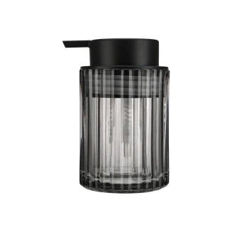 Αντλία Σαπουνιού 300ml 7.8x12.5cm Estia Alivio Γυάλινη Ανάγλυφη Μαύρη 02-28817