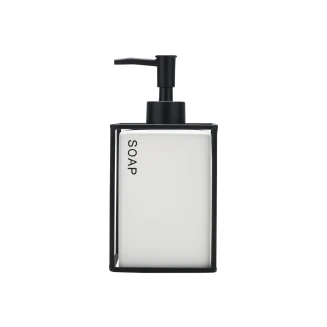 Αντλία Σαπουνιού 450ml Estia Cage Κεραμική Λευκή Με Μεταλλικό Πλαίσιο 02-30018