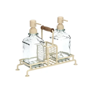Δοχεία Υγρού Πιάτων 2x300ml Estia Με Μεταλλική Βάση & Θήκη Για Σφουγγάρι Ivory  Allure 01-26226