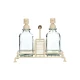 ESTIA ΔΟΧΕΙΑ ΥΓΡΟΥ ΠΙΑΤΩΝ ALLURE 2x300ml ΜΕ ΜΕΤΑΛΛΙΚΗ ΒΑΣΗ & ΘΗΚΗ ΓΙΑ ΣΦΟΥΓΓΑΡΙ IVORY