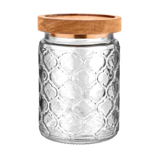 Δοχείο Αποθήκευσης 700ml Estia 14x10cm Ανάγλυφο Allure Γυάλινο 01-23607