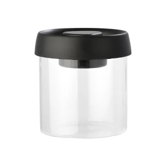 Δοχείο Αποθήκευσης Κενού Αέρος 450ml Γυάλινο Estia Με Καπάκι Μαύρο 01-27841