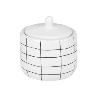 Δοχείο Για Βαμβάκι Estia 11x11cm Κεραμικό Cage 02-27629